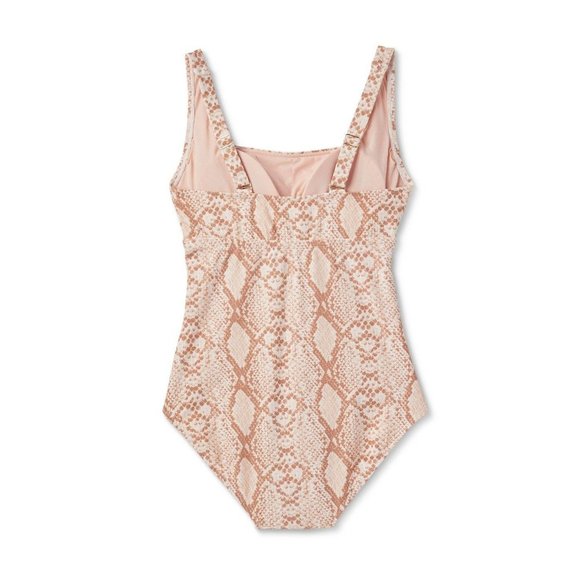 Womens Post Mastectomy Square Neck One Piece Swimsuit Kona Sol Snake Print Large - Picture 3 of 8